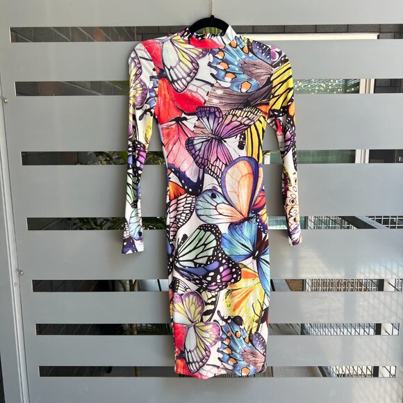 NEW Fashion Nova Butterfly Desire Printed Bodycon Dress Size XS - Picture 2 of 7